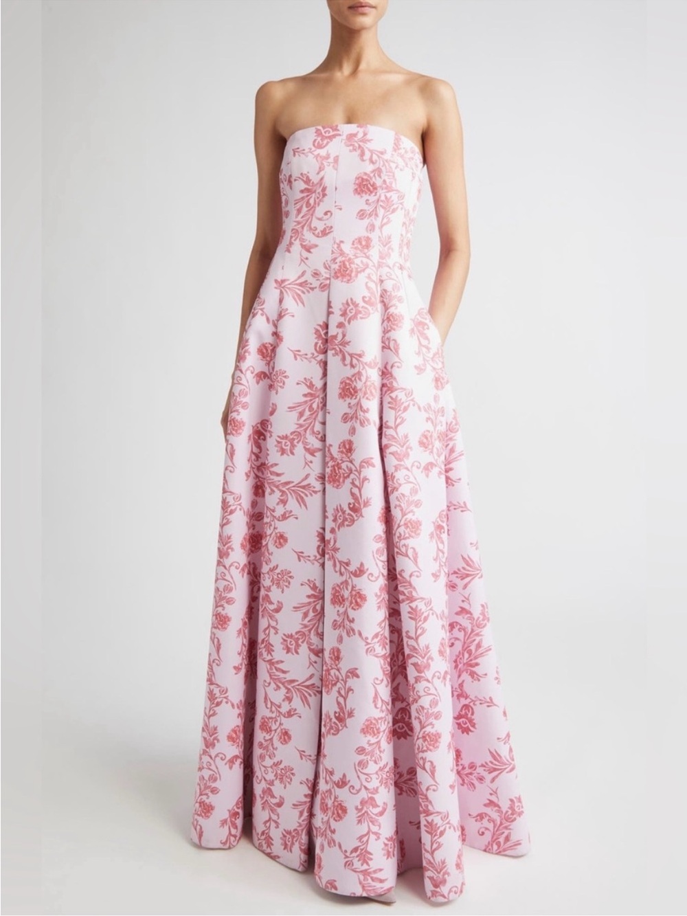 Emilia Wickstead Auclair Damask Taffeta Faille Gown US 4 / UK 8